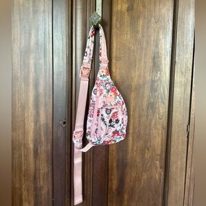 Vera Bradley Pink Floral Crossbody Bag with Adjustable Strap
